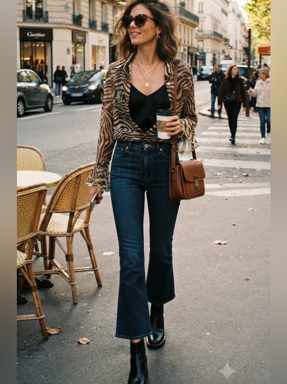 AMO Indigo Bella High-Rise Cropped Flare Jeans